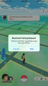 bluetooth pairing of pokemon go plus