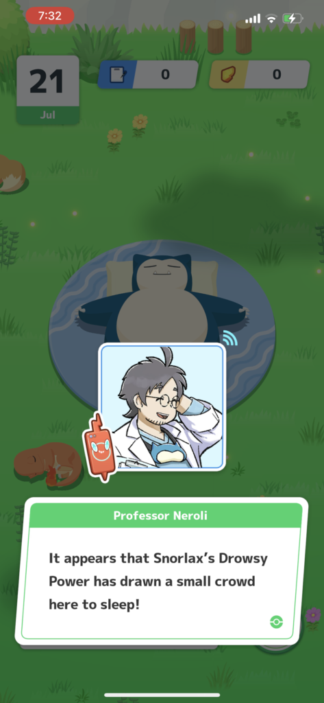 It appears that Snorlax's Drowsy Power has drawn a small crowd here to sleep!