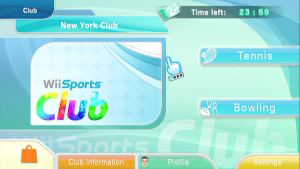 wii sports club main menu