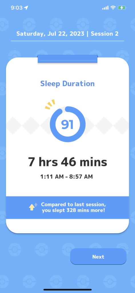 sleep duration screen
